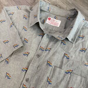 Target Men's XL Pride Collection Button Up Short Sleeve Shirt Flag Pattern